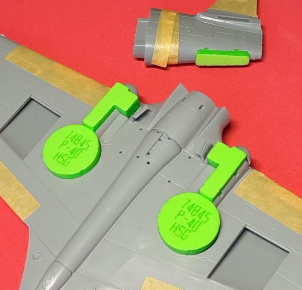 Omask 74845 P-40 Warhawk wheel bay plugs (for Hasegawa) 1/48