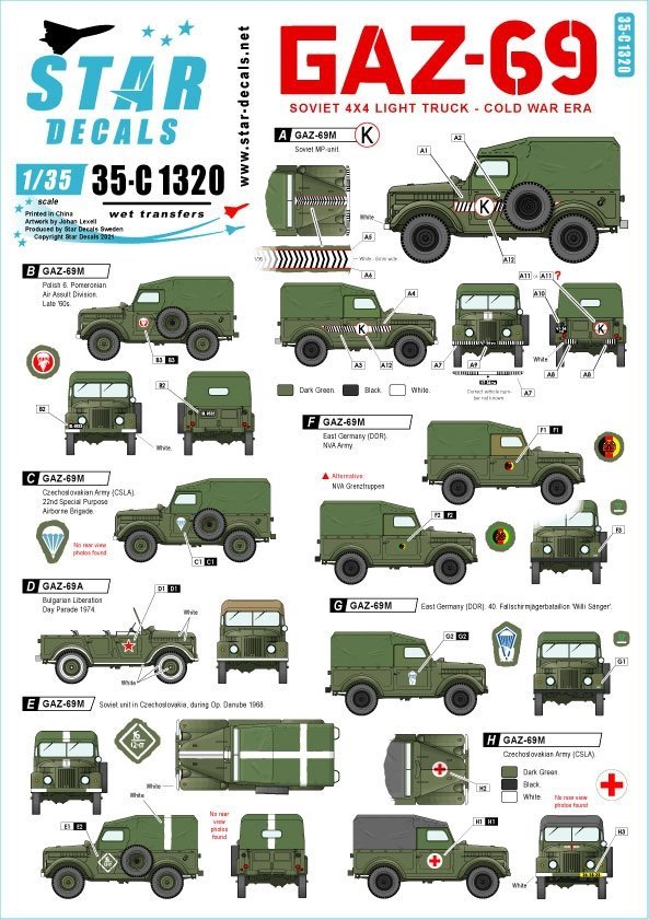 Star Decals 35-C1320 GAZ-69 1/35