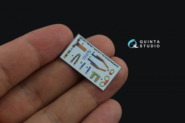 Quinta Studio QD72100 F-104G 3D-Printed &amp; coloured Interior on decal paper (Hasegawa) 1/72