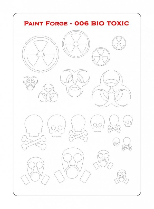 Paint Forge PFST006M STENCIL - BIO TOXIC