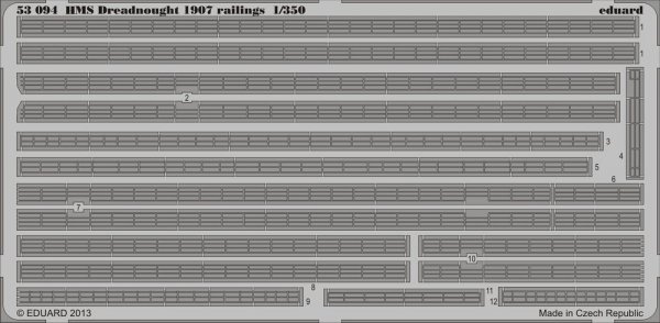 Eduard 53094 HMS Dreadnought 1907 railings 1/350  TRUMPETER