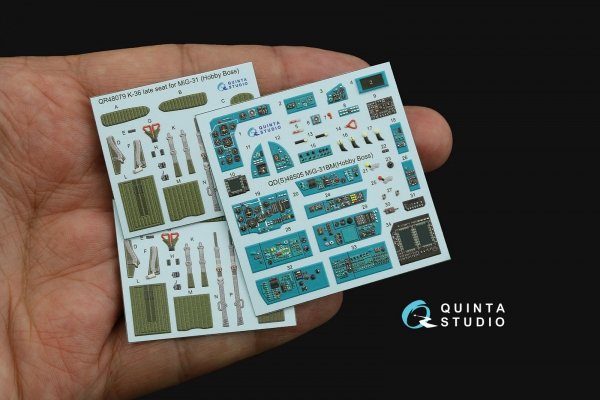 Quinta Studio QD48505 MiG-31BM 3D-Printed &amp; coloured Interior on decal paper (Hobby Boss) 1/48