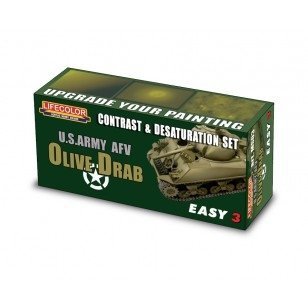 Lifecolor MS03 Acrylic paint Set Olive Drab 3x22ml