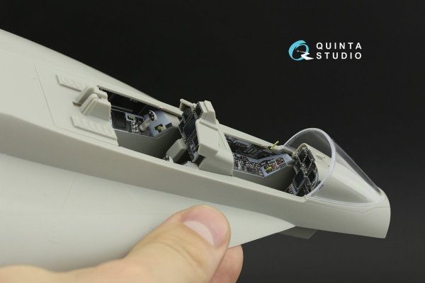 Quinta Studio QD32100 F/A-18F late / EA-18G 3D-Printed &amp; coloured Interior on decal paper (Trumpeter) 1/32