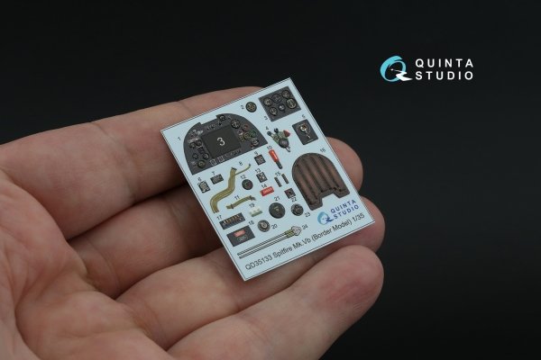 Quinta Studio QD35133 Spitfire Mk. Vb 3D-Printed coloured Interior on decal paper (Border model) 1/35