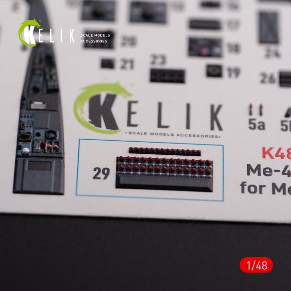 KELIK K48075 Messerschmitt Me-410 A1 interior 3D decals for Meng Model kit 1/48