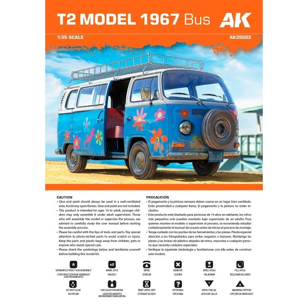 AK Interactive AK35022 T2 MODEL 1967 BUS 1/35