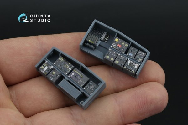 Quinta Studio QD+35144 AH-64A forward avionics bays 3D-Printed &amp; coloured Interior on decal paper (Trumpeter) (with 3D-printed resin parts) 1/35