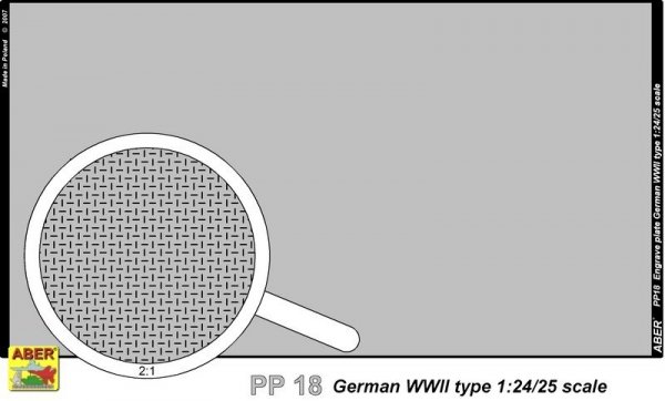 Aber PP18 Engrave plate (140 x 77 mm) - German type II WW (1:24/25)