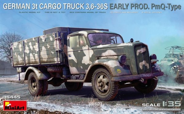 Miniart 35445 GERMAN 3t CARGO TRUCK 3,6-36S EARLY PROD. PmQ-Type 1/35