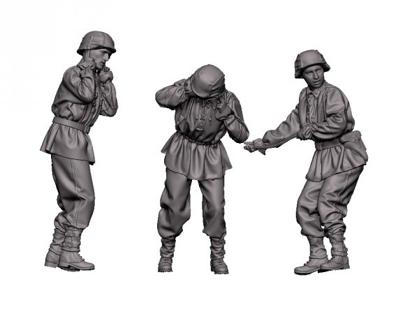Glowel Miniatures 72008 WSS Howitzer Crew (3 Figures, 3D Printed) 1/72