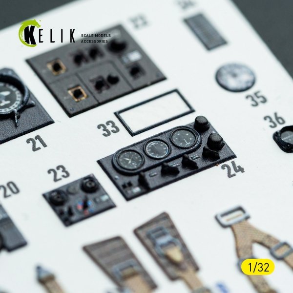 Kelik K32045 Bf-110D - interior 3D decals for Dragon/Hobby 2000 kit 1/32