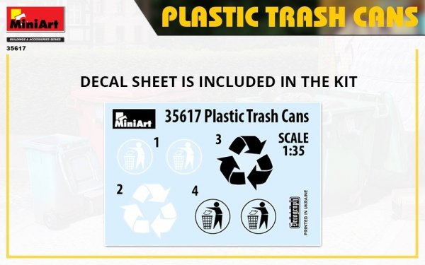 Miniart 35617 PLASTIC TRASH CANS 1/35