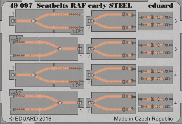 Eduard 49097 Seatbelts RAF early STEEL 1/48