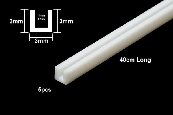 Tamiya 70202 kątownik plastikowy kształt U 3 mm - paczka