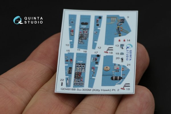 Quinta Studio QD48188 Su-30SM 3D-Printed coloured Interior on decal paper (for KittyHawk kit) 1/48