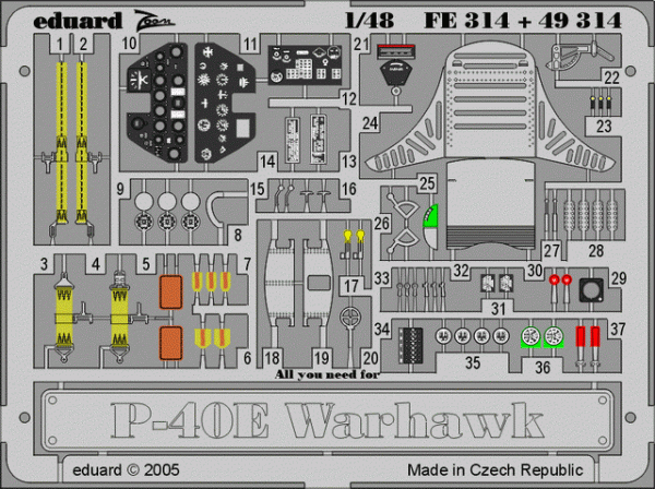 Eduard 49314 P-40E 1/48 Hasegawa