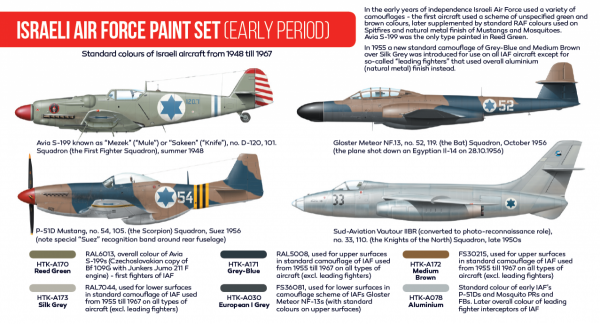 Hataka HTK-AS34 Israeli Air Force paint set (early period) (6x17ml)