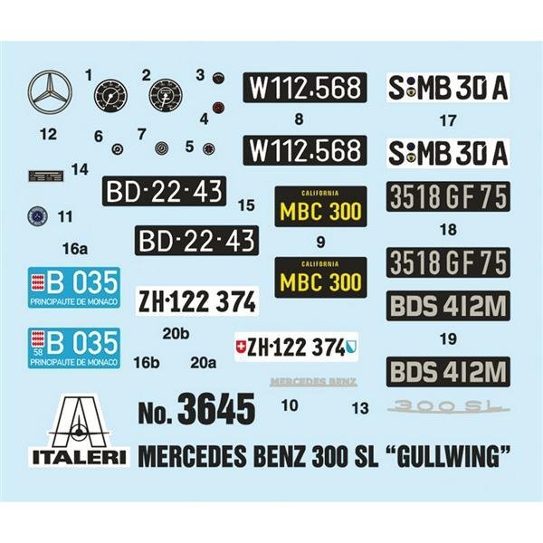 Italeri 3645 MERCEDES BENZ 300 SL GULLWING 1/24