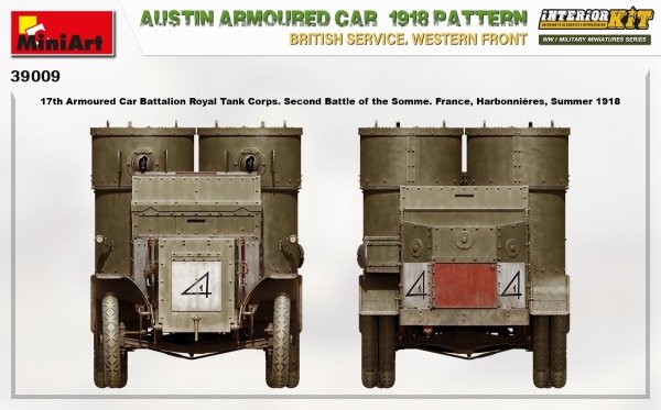 Miniart 39009 AUSTIN ARMOURED CAR 1918 PATTERN. BRITISH SERVICE. WESTERN FRONT. INTERIOR KIT 1/35