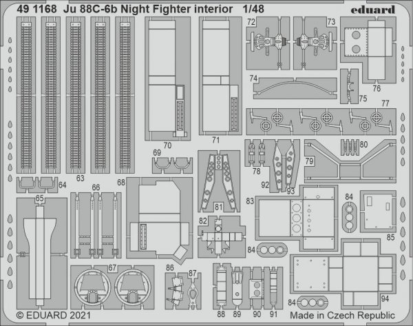 Eduard 491168 Ju 88C-6b Night Fighter interior ICM 1/48