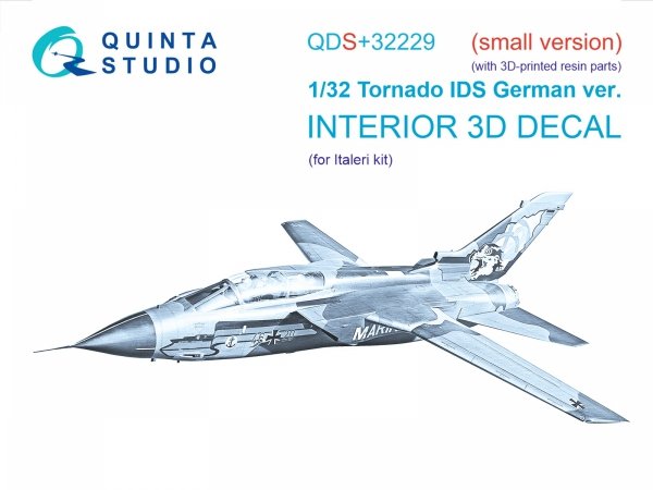 Quinta Studio QDS+32229 Tornado IDS German 3D-Printed &amp; coloured Interior on decal paper (Italeri) (Small version) (with 3D-printed resin parts) 1/32