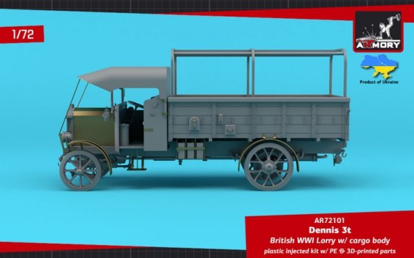 Armory Models 72101 Dennis 3t Lorry, British WWI lorry w/ flatbed cargo body 1/72