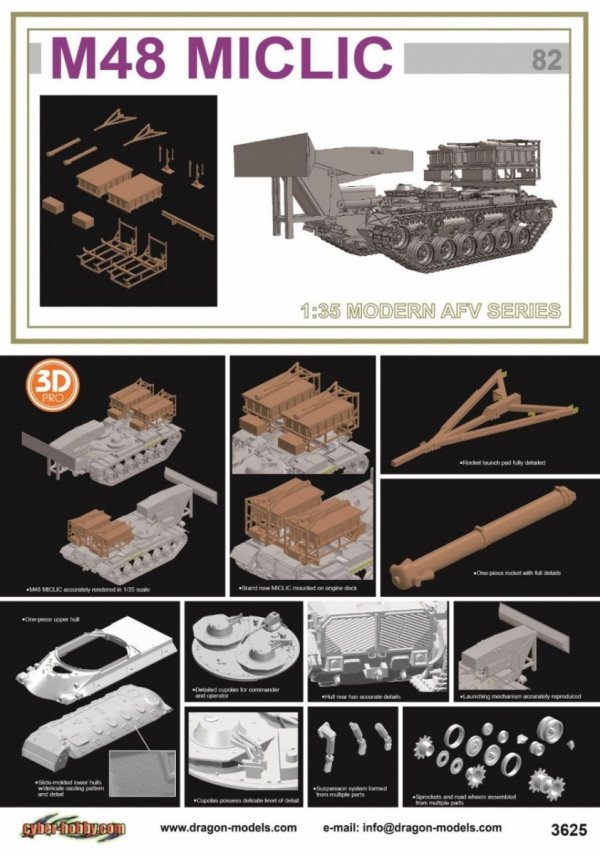 Dragon 3625 M48 MICLIC - Cyber Hobby Exclusive - Modern AFV Series 1/35