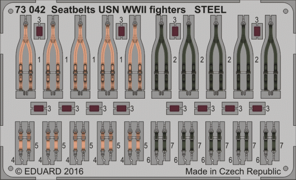 Eduard 73042 Seatbelts USN WWII fighters STEEL 1/72