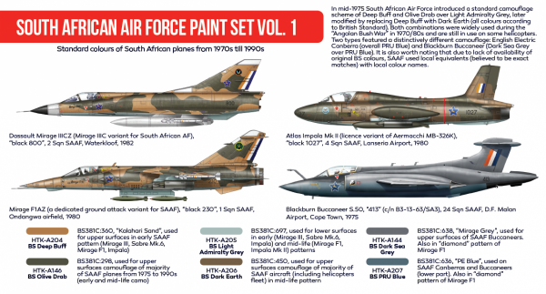 Hataka Hobby HTK-AS50 South African Air Force vol. 1 (6x17ml)