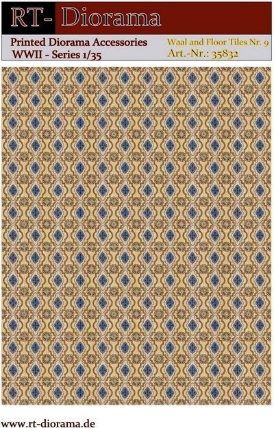RT-Diorama 35832 Printed Accessories: Wall and Floor Tiles Nr.9 1/35