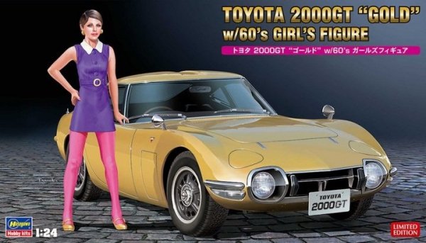 Hasegawa SP533 Toyota 2000GT &quot;Gold&quot; w / 60's Girl's Figure 1/24