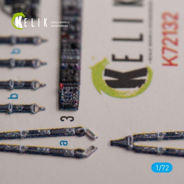 KELIK K72132 UH-2C SEASPRITE - interior 3D decals for Clear Prop kit 1/72