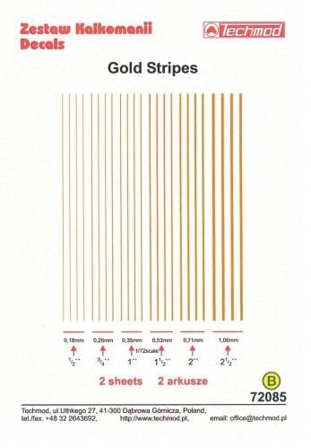 Techmod 72085 Gold Stripes 1/72