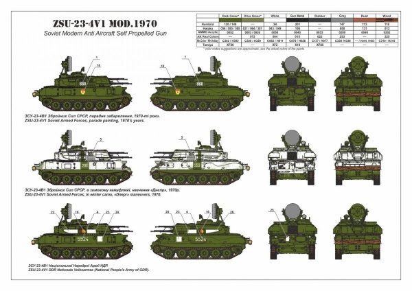 Armory Models 72443 ZSU-23-4V1 Shilka mod.1970 Soviet Modern AA SPG 1/72