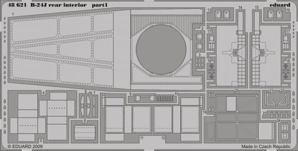 Eduard 48621 B-24J rear interior 1/48 Revell Academy