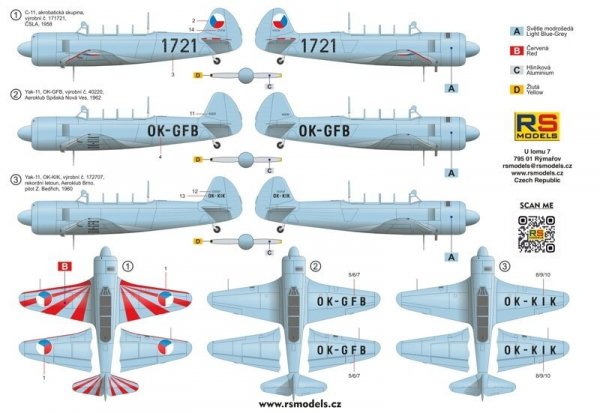 RS Models 94009 Yak-11 / C-11 &quot;Moose&quot; 1/72