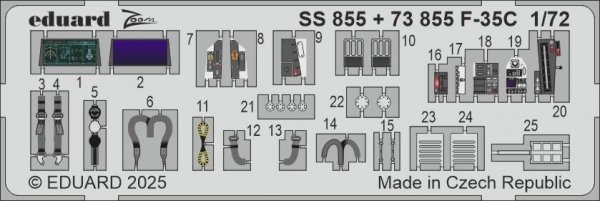 Eduard BIG72188 F-35C for TAMIYA (general set, RAM coating, canopy &amp; wheels painting masks) 1/72