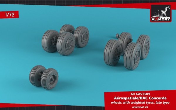Armory Models AW72509 Concorde wheels w/ weighted tires, late 1/72