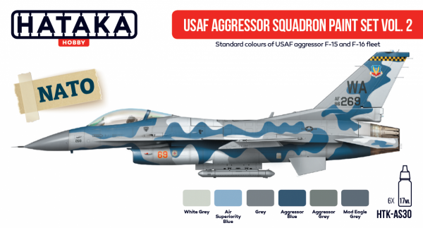Hataka HTK-AS30 USAF Aggressor Squadron paint set vol. 2 (6x17ml)