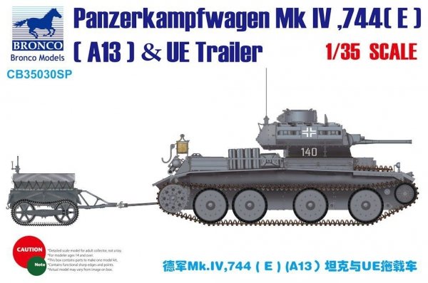 Bronco CB35030SP Panzerkampfwagen Mk IV (E) (A13) &amp; UE Trailer