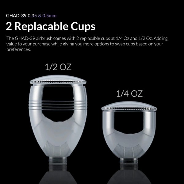 Gaahleri 40133 Advanced Series GHAD-39 Airbrush 0,35 mm &amp; 0,5 mm, 1/4 oz &amp; 1/2 oz