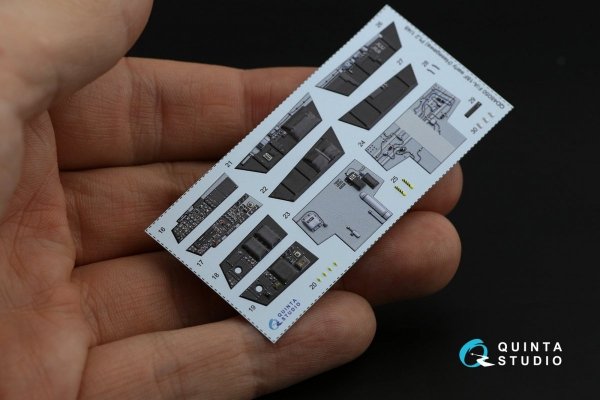 Quinta Studio QD48050 F/A-18F early 3D-Printed &amp; coloured Interior on decal paper (Hasegawa) 1/48