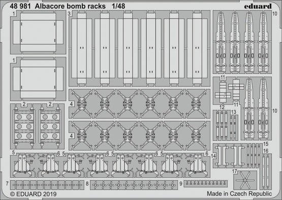 Eduard 48981 Albacore bomb racks 1/48 TRUMPETER