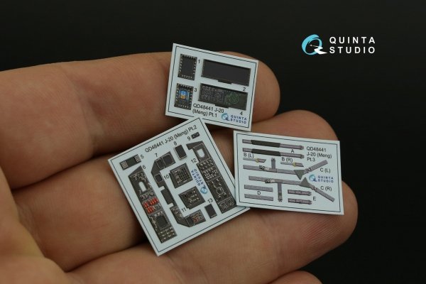 Quinta Studio QD48441 J-20 3D-Printed coloured Interior on decal paper (Meng) 1/48