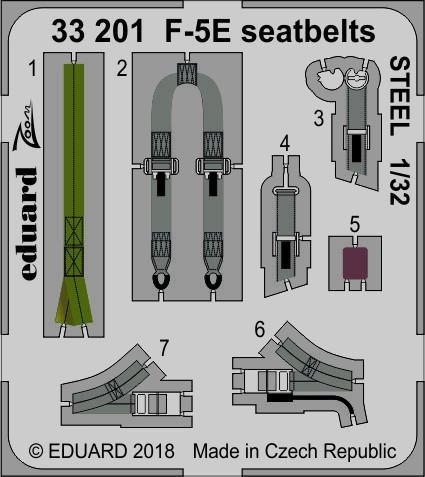 Eduard 33201 F-5E seatbelts STEEL KITTY HAWK 1/32