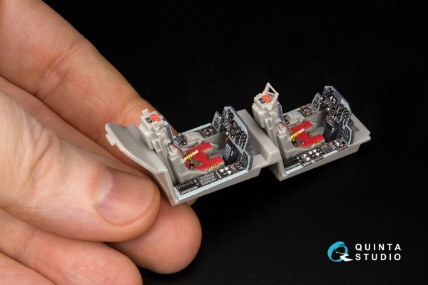 Quinta Studio QD+48349 Kawasaki T-4 3D-Printed &amp; coloured Interior on decal paper (Hasegawa) (with 3D-printed resin parts) 1/48