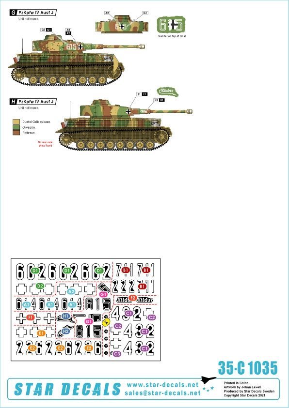 Star Decals 35-C1035 PzKpfw IV Ausf J 1/35