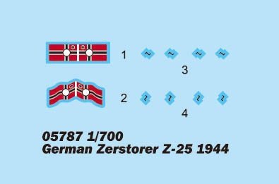 Trumpeter 05787 German Zerstorer Z-25 1944 1:700