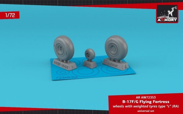 Armory Models AW72353 B-17F/G Flying Fortress wheels w/ weighted tyres type “c” (RA) 1/72